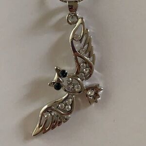 Silver owl Wing Pendant Necklace